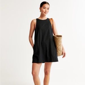 Abercrombie & Fitch High-Neck Linen Dress